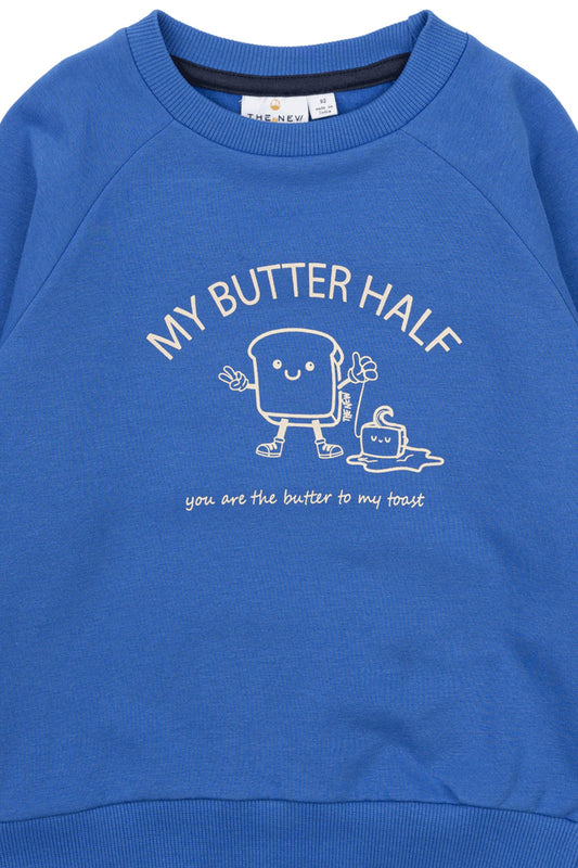 strahlend blaues Sweatshirt