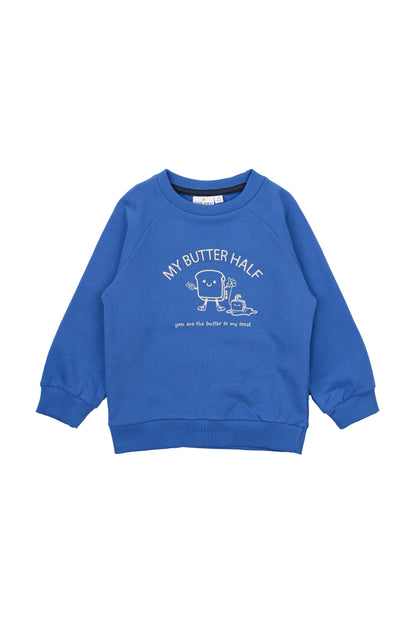 strahlend blaues Sweatshirt